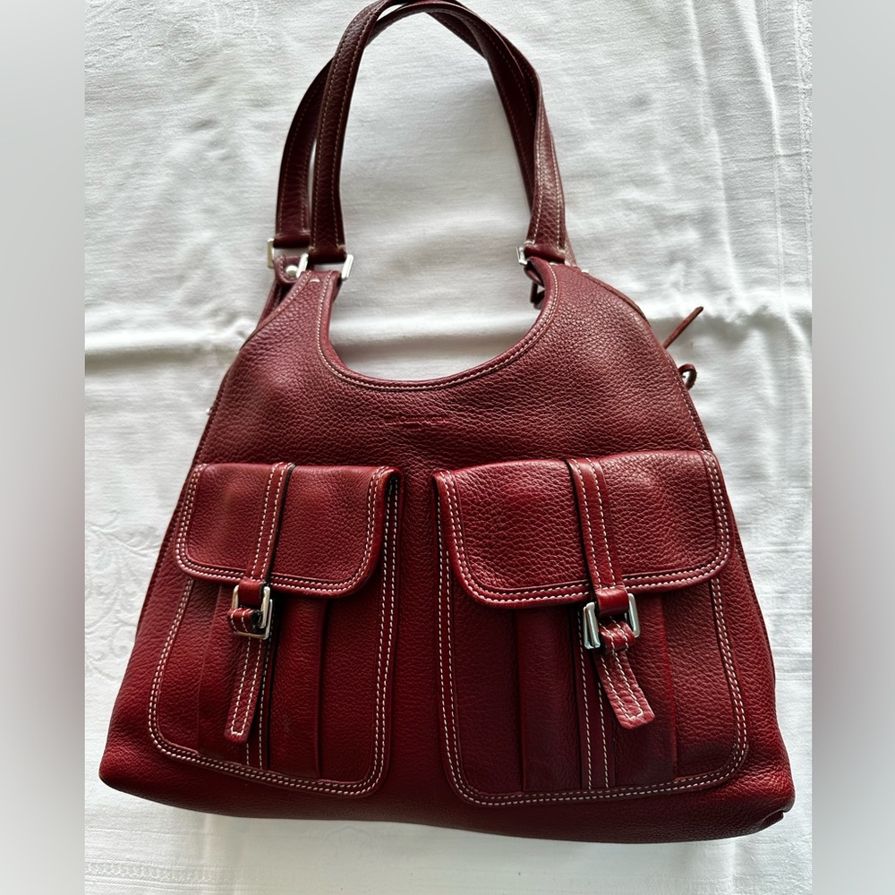 Vintage 90’s Red Leather Shoulder Bag